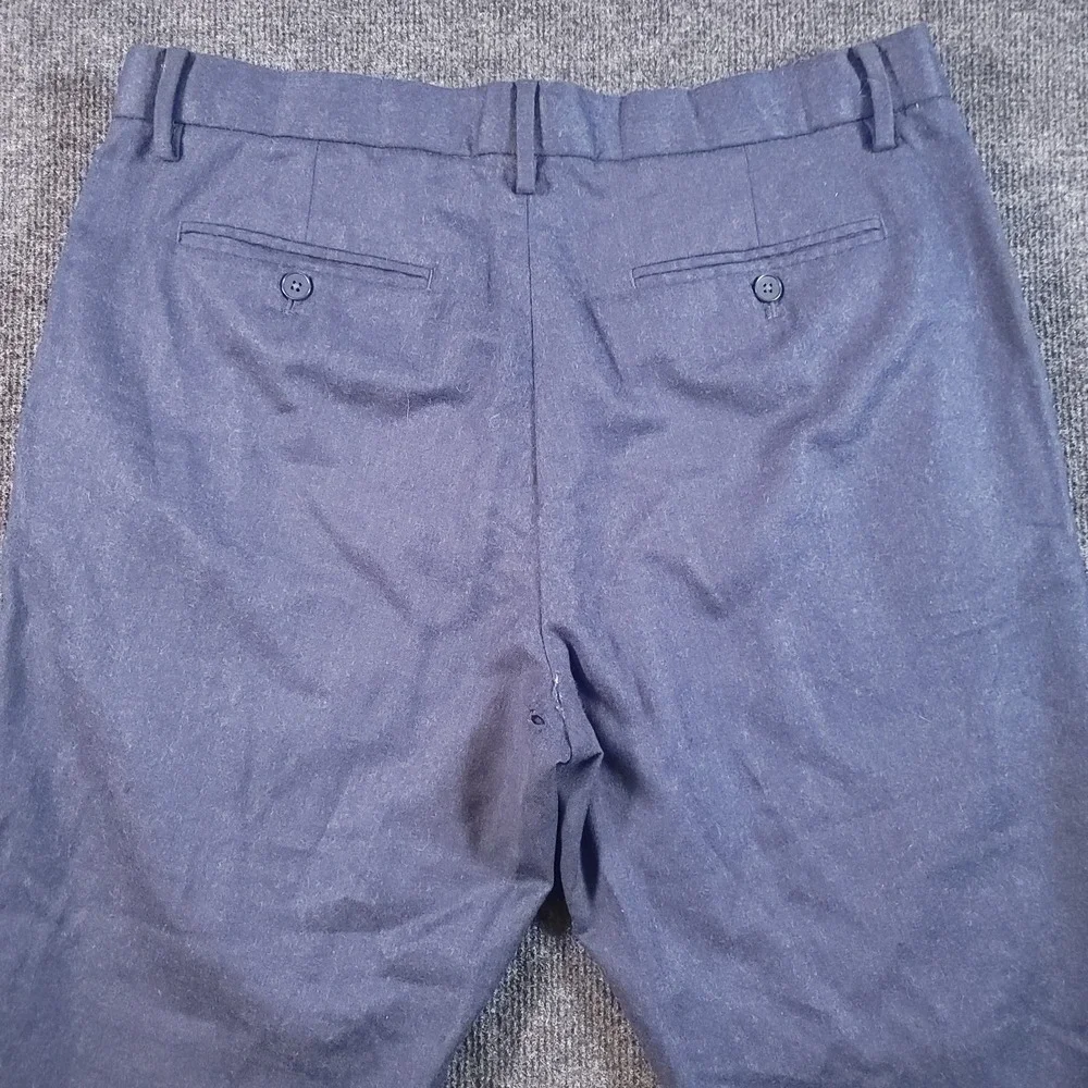 Banana Republic 35x30‎ Vitale Barberis Canonico Flannel 120s Navy Pants *Flaws*